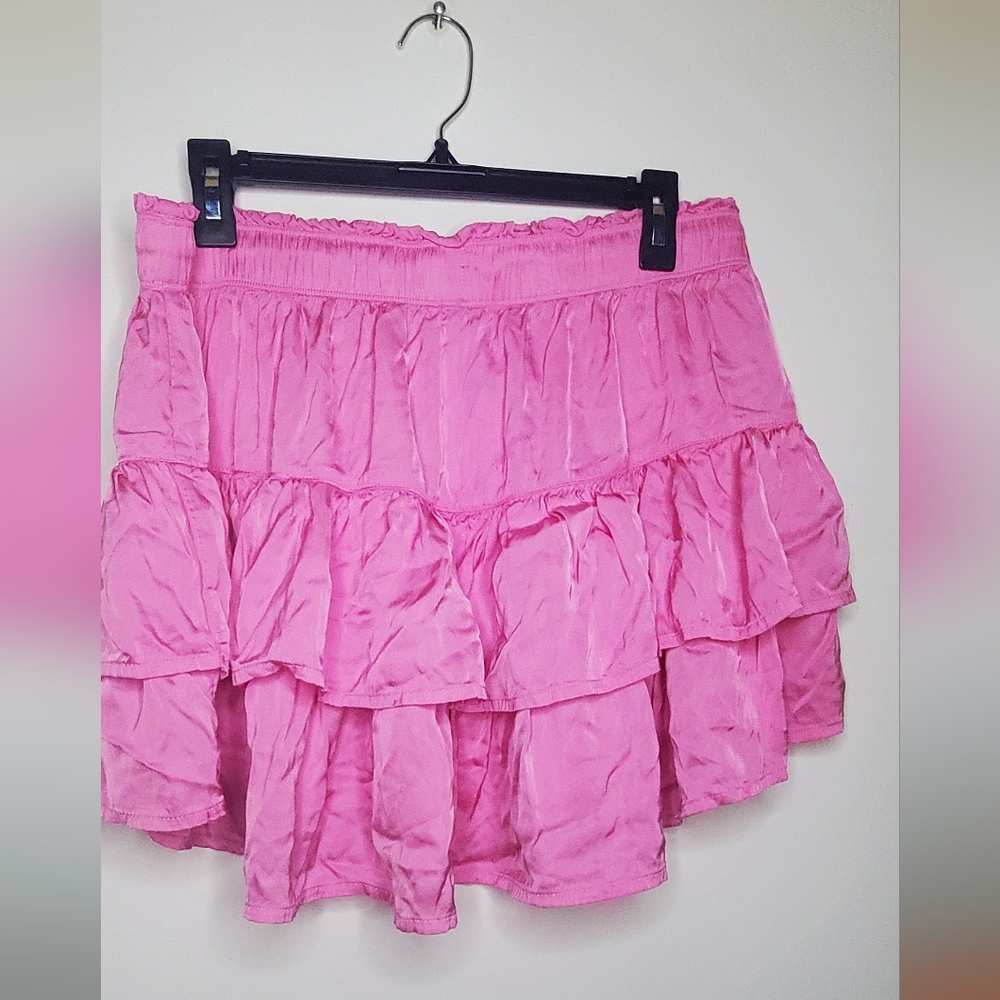 Aerie - Size L- Pink Viscose Ruffle Skirt - Picture 2 of 9